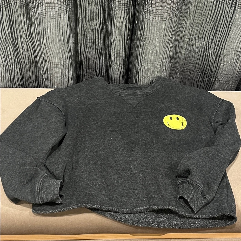 Kids Charcoal Gray Smiley Sweatshirt